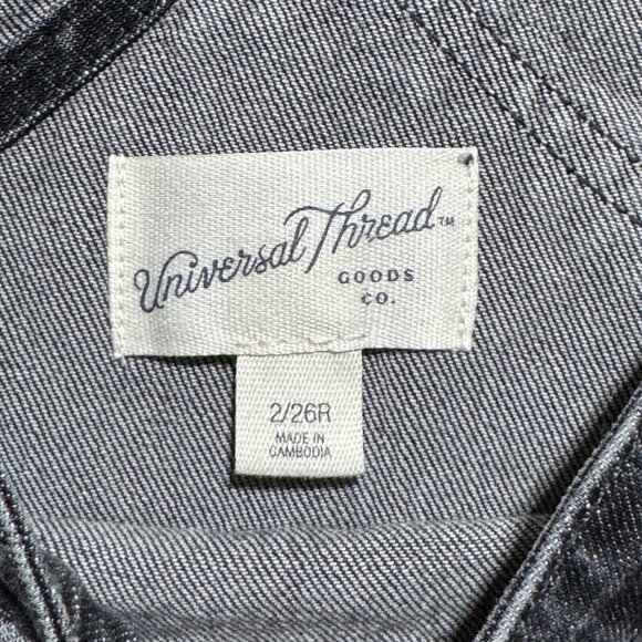 Universal Thread Denim Jean Bib Overalls Black  Women's 2/26R - Picture 4 of 12